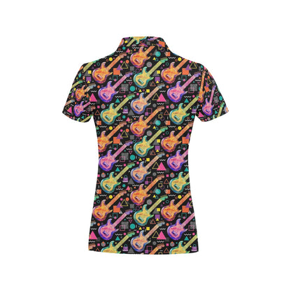 Electric Guitar Print Design LKS403 Women's Polo Shirt