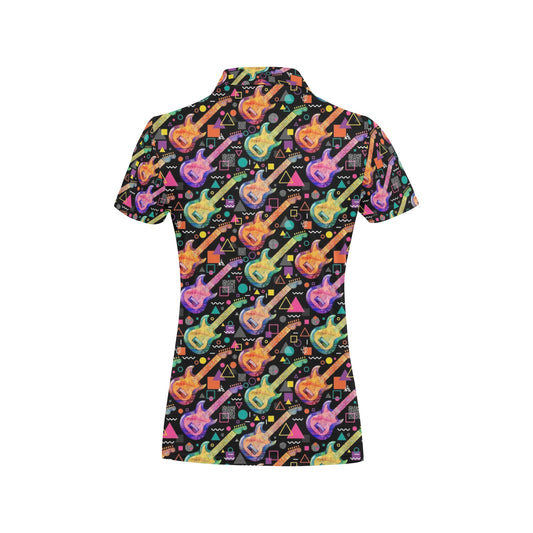 Electric Guitar Print Design LKS403 Women's Polo Shirt