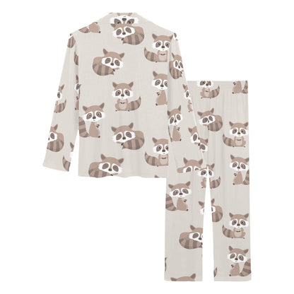 Raccoon Pattern Print Design A05 Women's Long Pajama Set