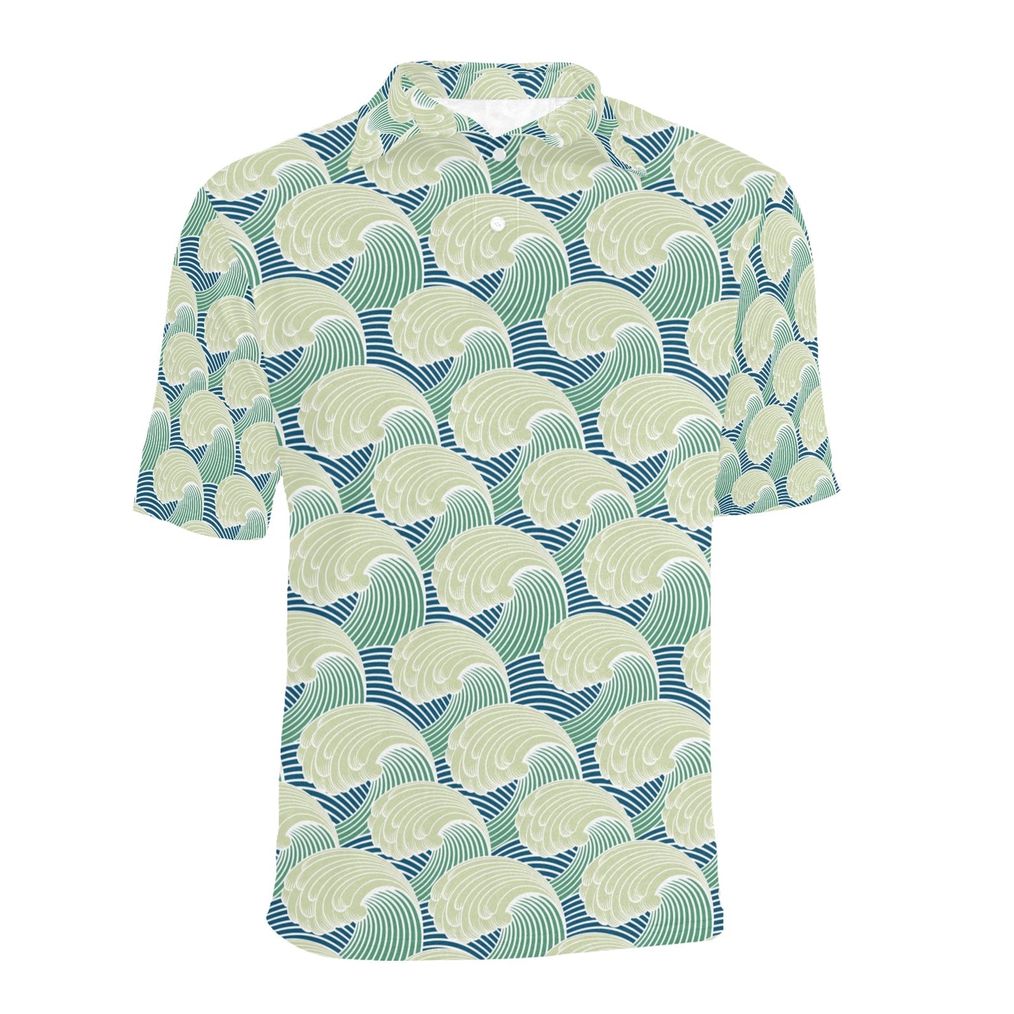 Wave Japan Style Print Design LKS302 Men Polo Shirt