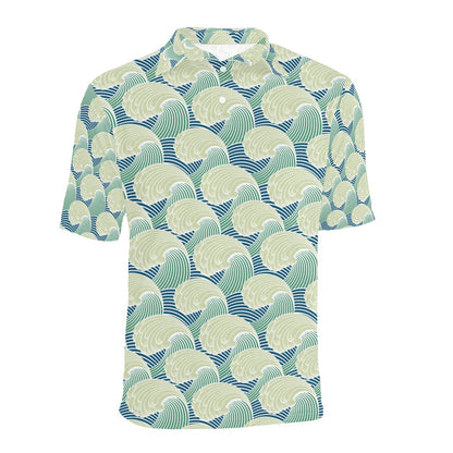 Wave Japan Style Print Design LKS302 Men Polo Shirt