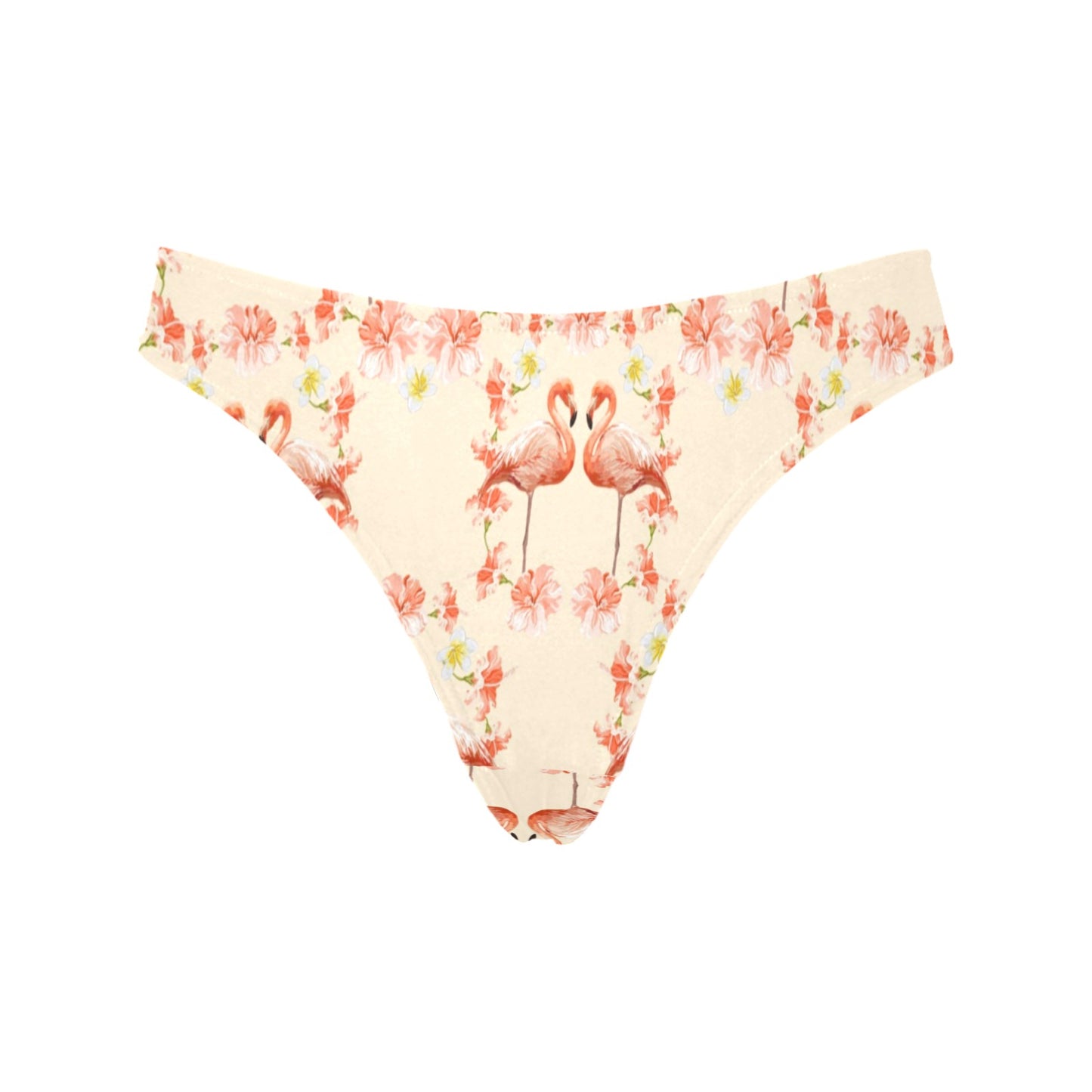 Flamingo Hibiscus Print Pattern Women's Thongs
