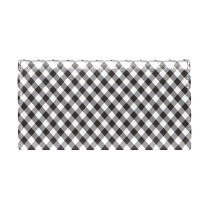 Gingham Print Design LKS402 Women's Trifold Wallet