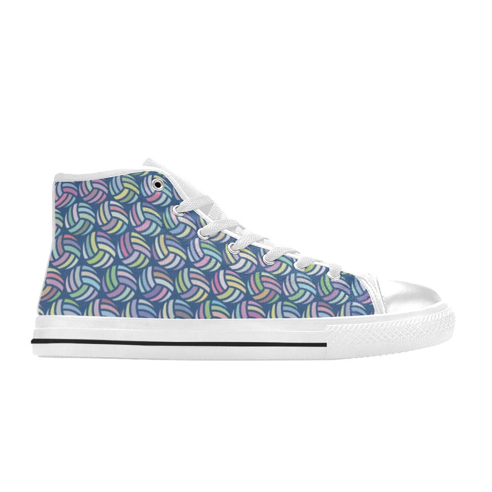 Volleyball Print Design LKS301 Men's High Top Canvas Shoes