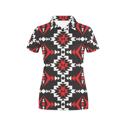Navajo Pattern Print Design A02 Women's Polo Shirt
