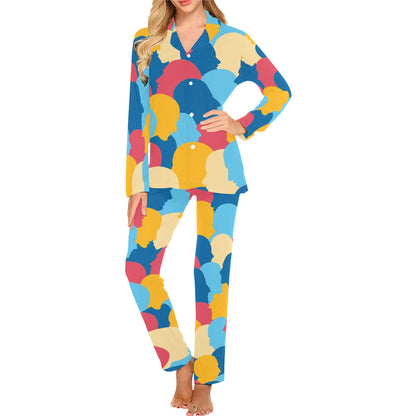 Psychology Pattern Print Design A02 Women's Long Pajama Set
