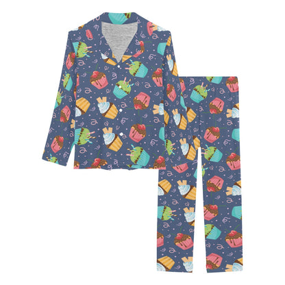 Cupcake Pattern Print Design 02 Women's Long Pajama Set