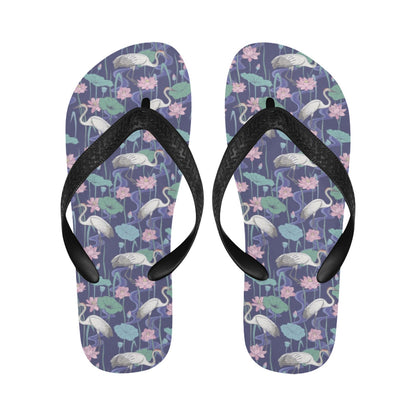 Water Lily Print Design LKS306 Flip Flops