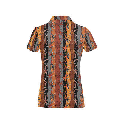 lizard Print Design LKS403 Women's Polo Shirt