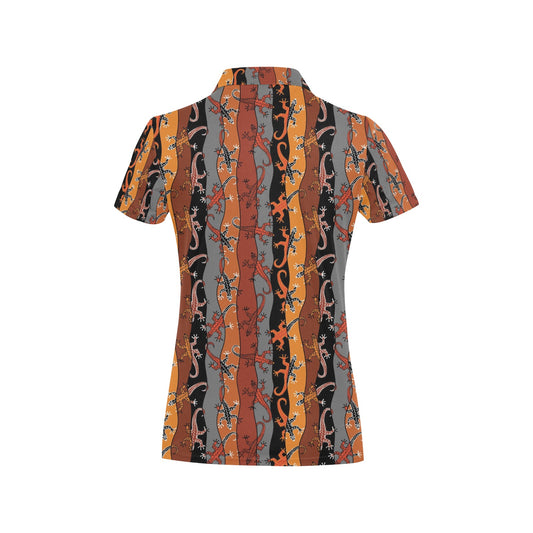 lizard Print Design LKS403 Women's Polo Shirt