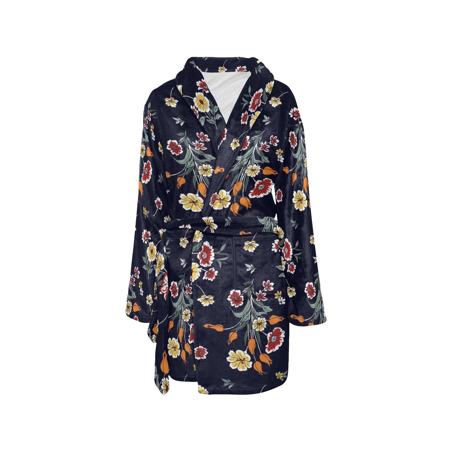 Summer Floral Pattern Print Design SF01 Women's Fleece Robe