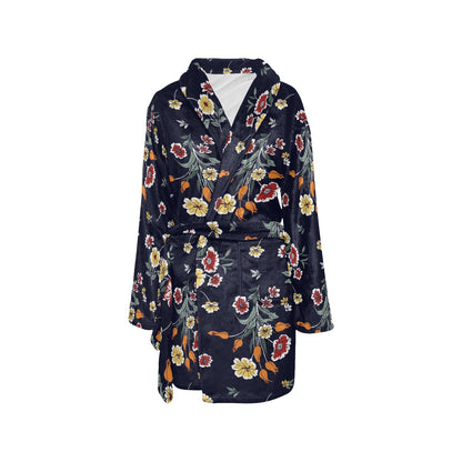 Summer Floral Pattern Print Design SF01 Women's Fleece Robe