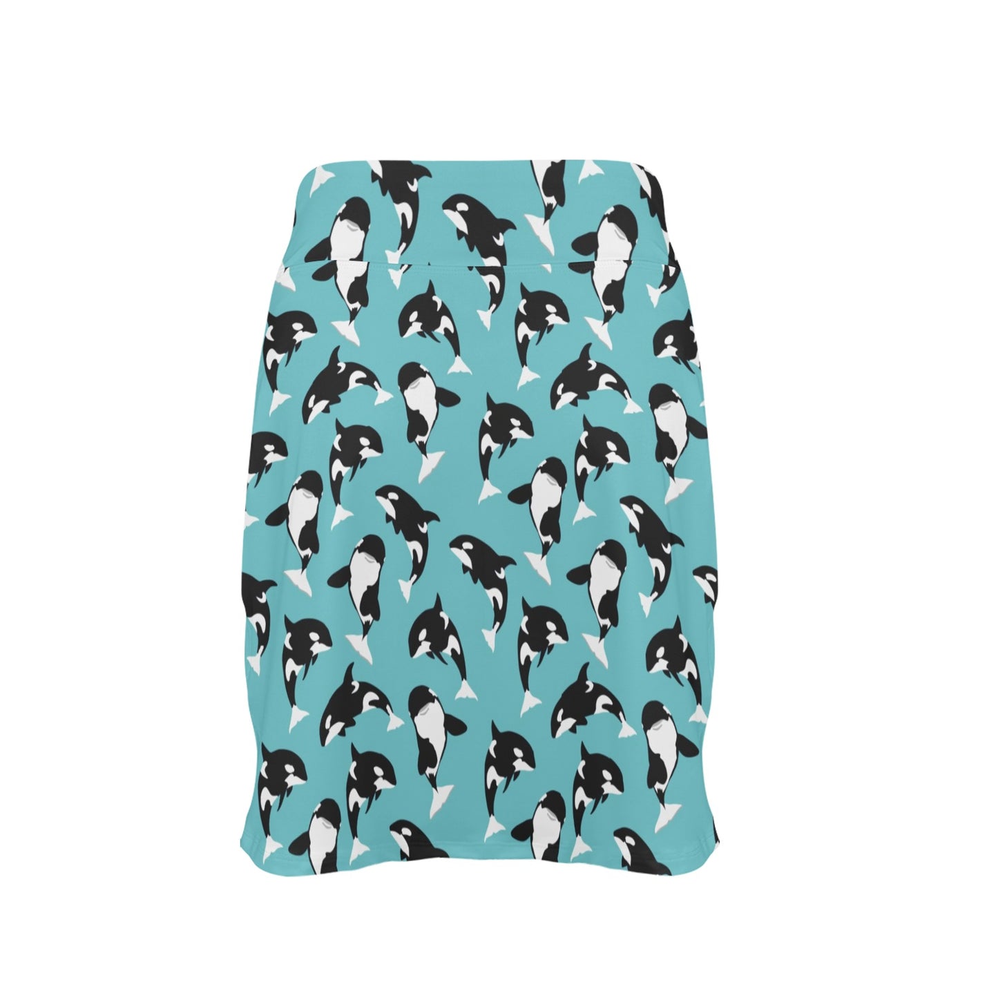 Whale Action Design Themed Print 17" Golf & Pickleball Skort with Pockets