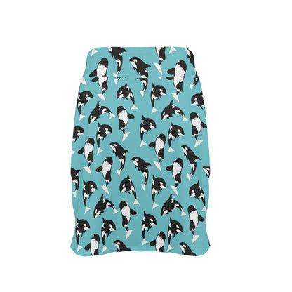 Whale Action Design Themed Print 17" Golf & Pickleball Skort with Pockets