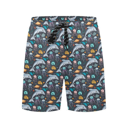 Underwater Dolphin Print Design LKS304 Men's Swim Trunks Beach Shorts