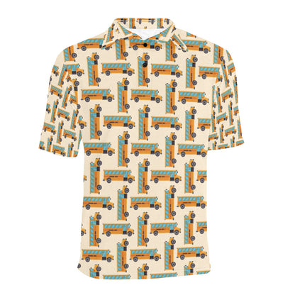 School Bus Print Design LKS305 Men Polo Shirt