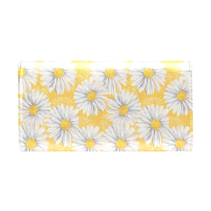 Daisy Yellow Watercolor Print Pattern Women's Trifold Wallet