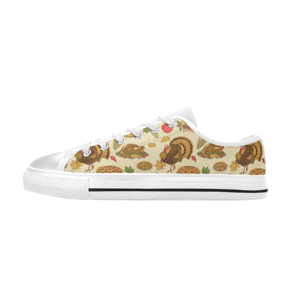 Thanksgiving Print Design LKS302 Women's White Low Top Shoes