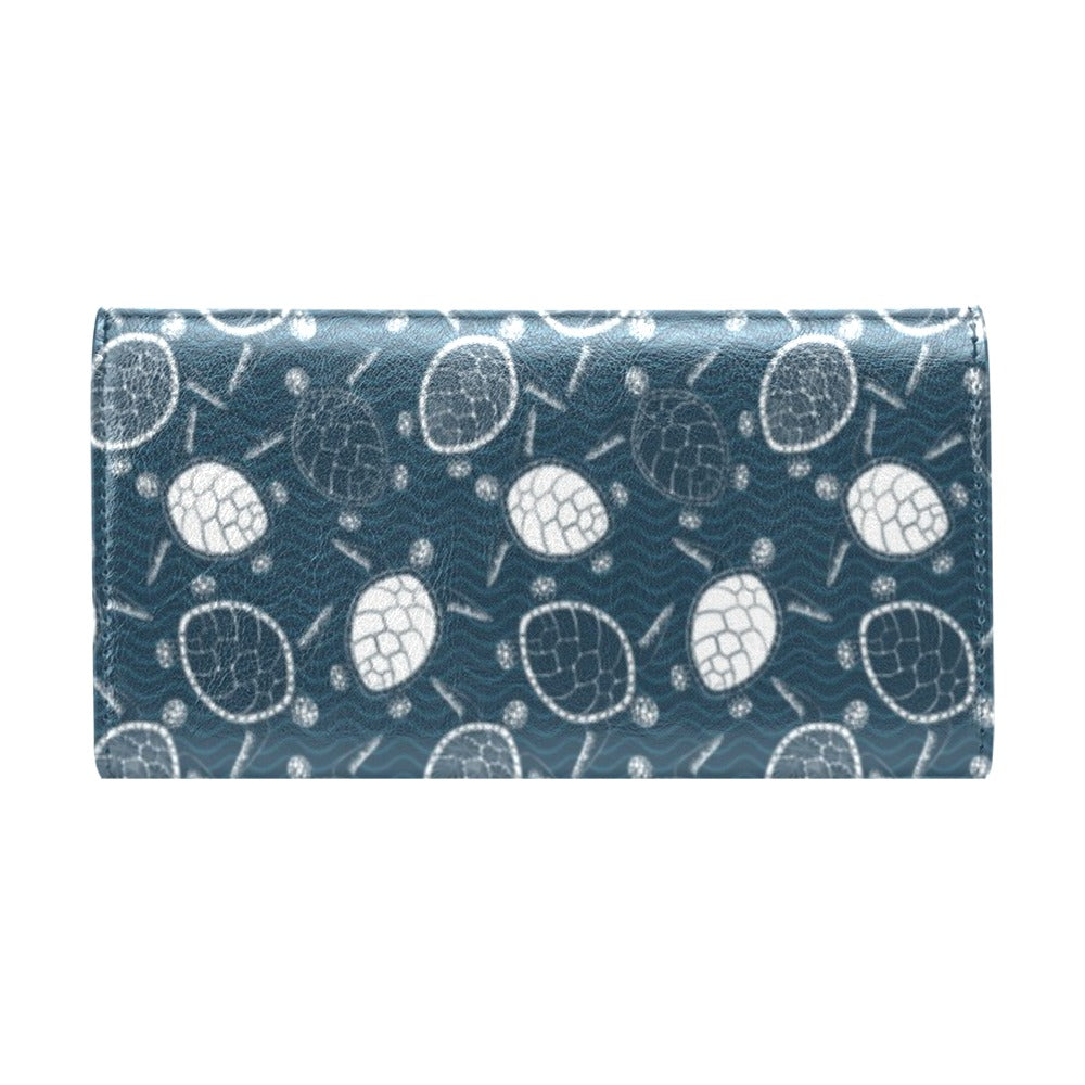 Sea Turtle Print Design LKS3015 Women's Trifold Wallet
