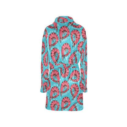 Prawn Pattern Print Design 01 Women's Fleece Robe