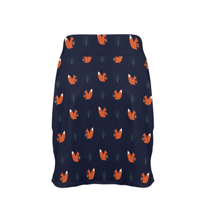 Squirrel Print Design LKS303 17" Golf & Pickleball Skort with Pockets
