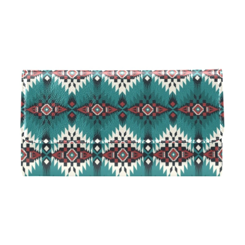 Southwest Pattern Print Design LKS308 Women's Trifold Wallet