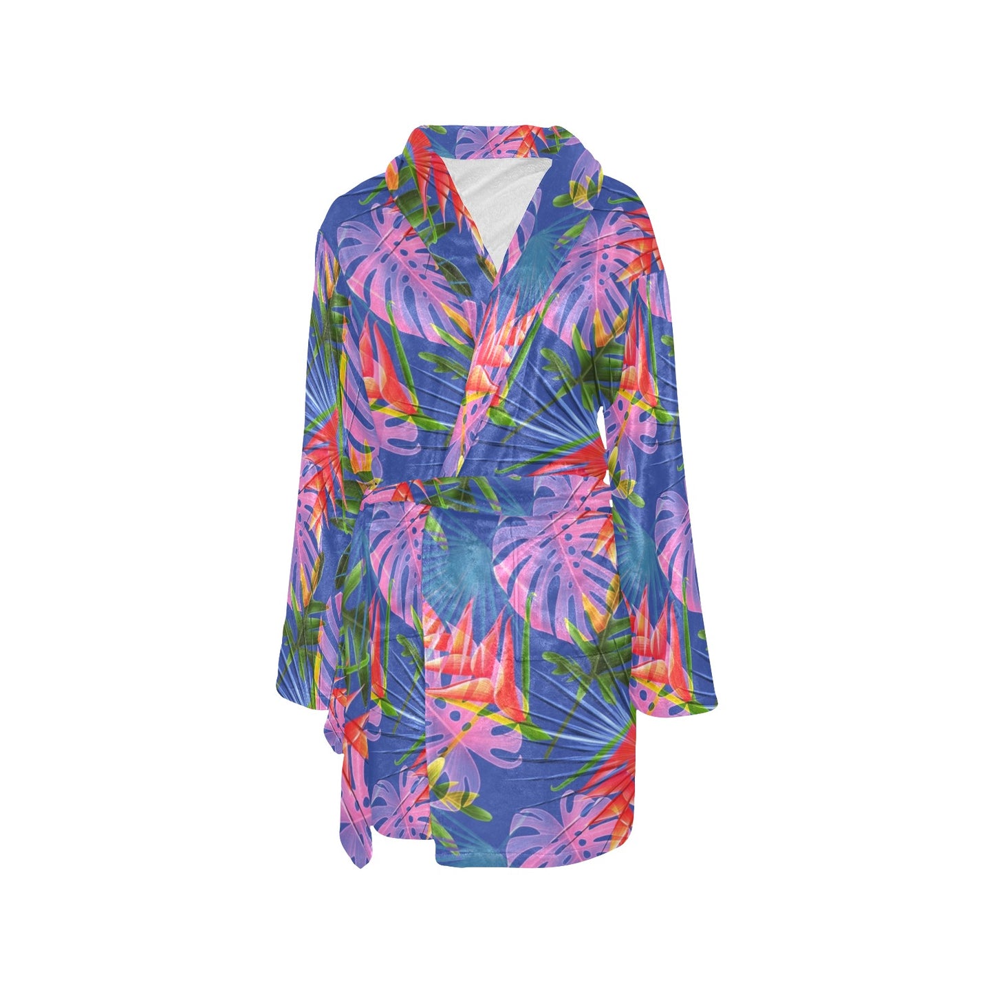 Tropical Flower Pattern Print Design TF025 Women's Fleece Robe