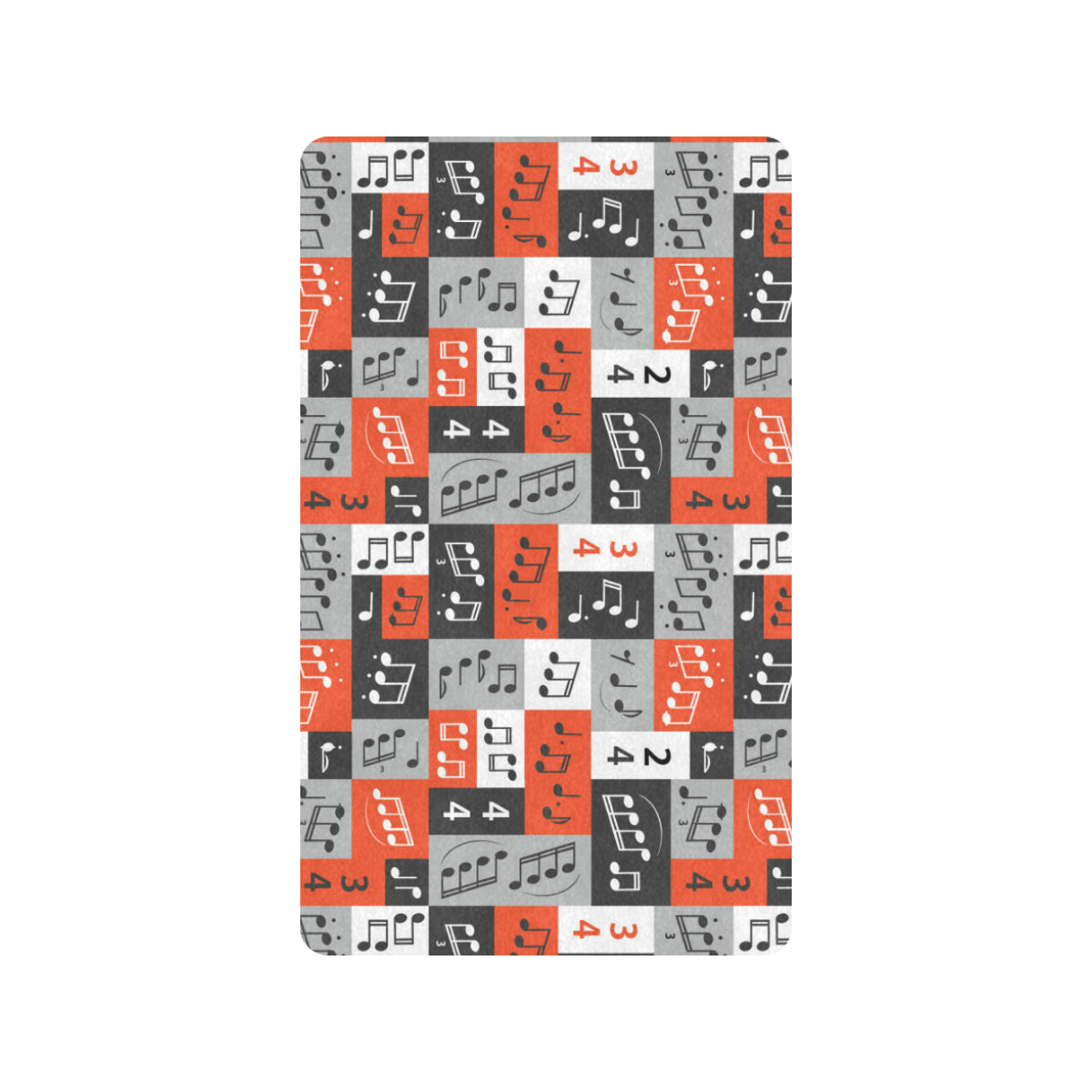 Music Note Design Themed Print Rubber Doormat
