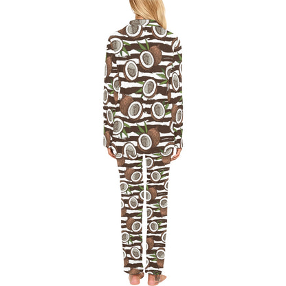 Coconut Pattern Print Design CN04 Women's Long Pajama Set
