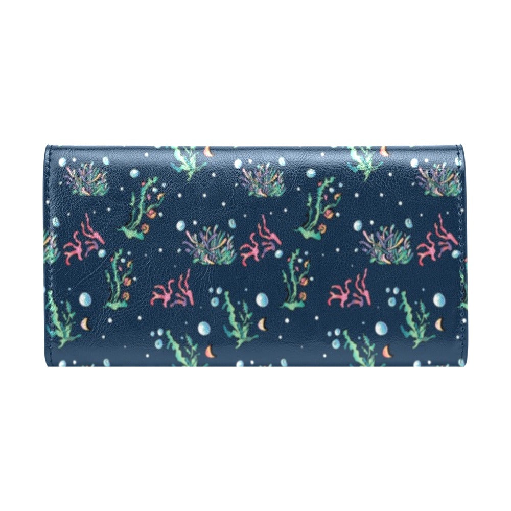 Seaweed Print Design LKS306 Women's Trifold Wallet