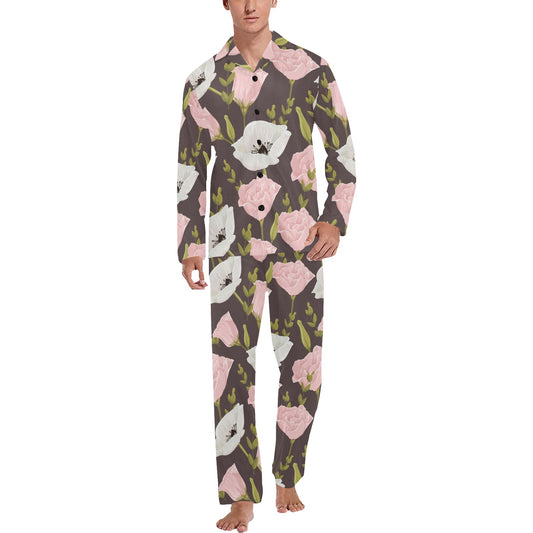 Anemone Pattern Print Design AM011 Men's Long Pajama Set