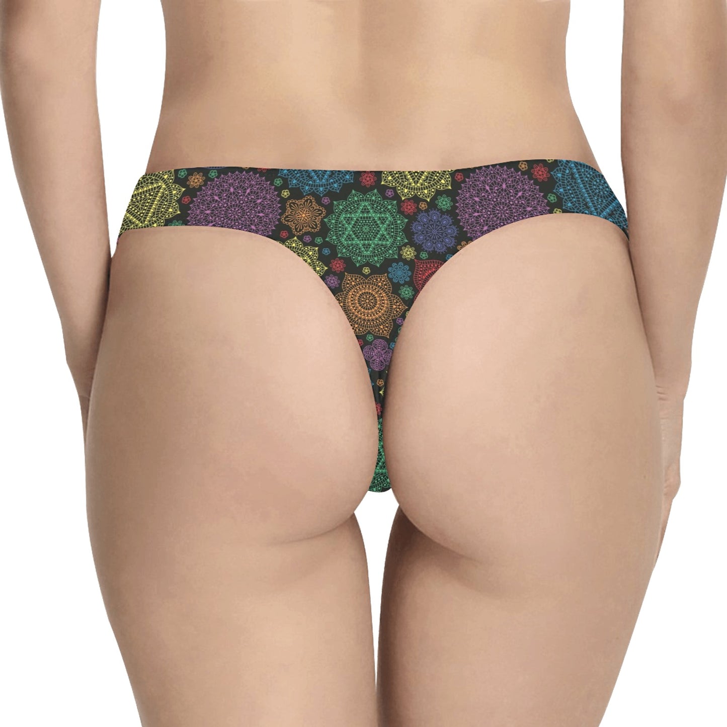 Chakra Mandala Print Pattern Women's Thongs
