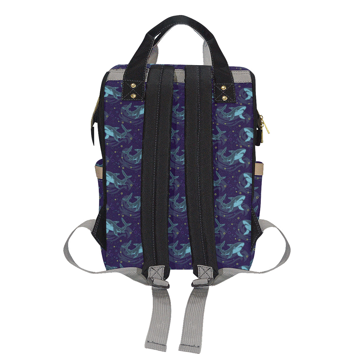 Shark Themed Print Diaper Bag Backpack