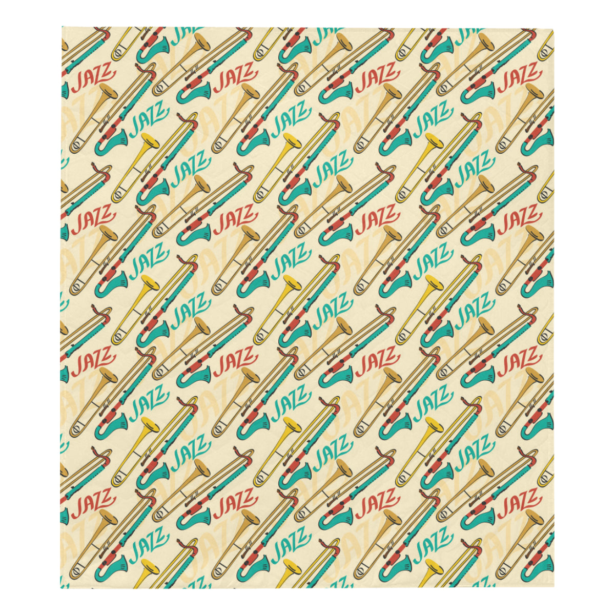 Trombone Pattern Print Design 03 Premium Quilt
