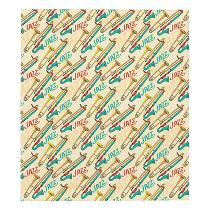 Trombone Pattern Print Design 03 Premium Quilt
