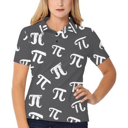 Pi Day Pattern Print Design A02 Women's Polo Shirt