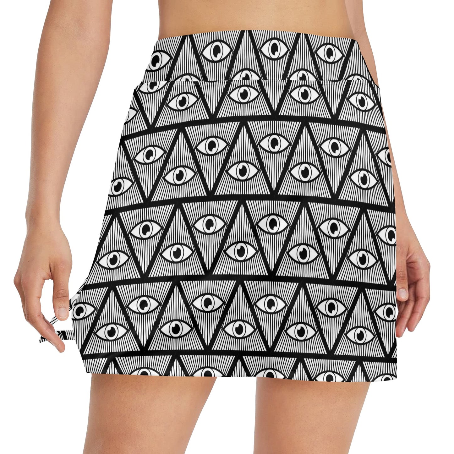 Third Eye Pattern Print Design LKS304 17" Golf & Pickleball Skort with Pockets