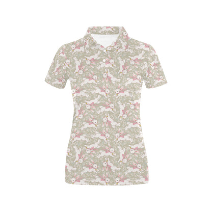 Bunny Pattern Print Design 06 Women's Polo Shirt