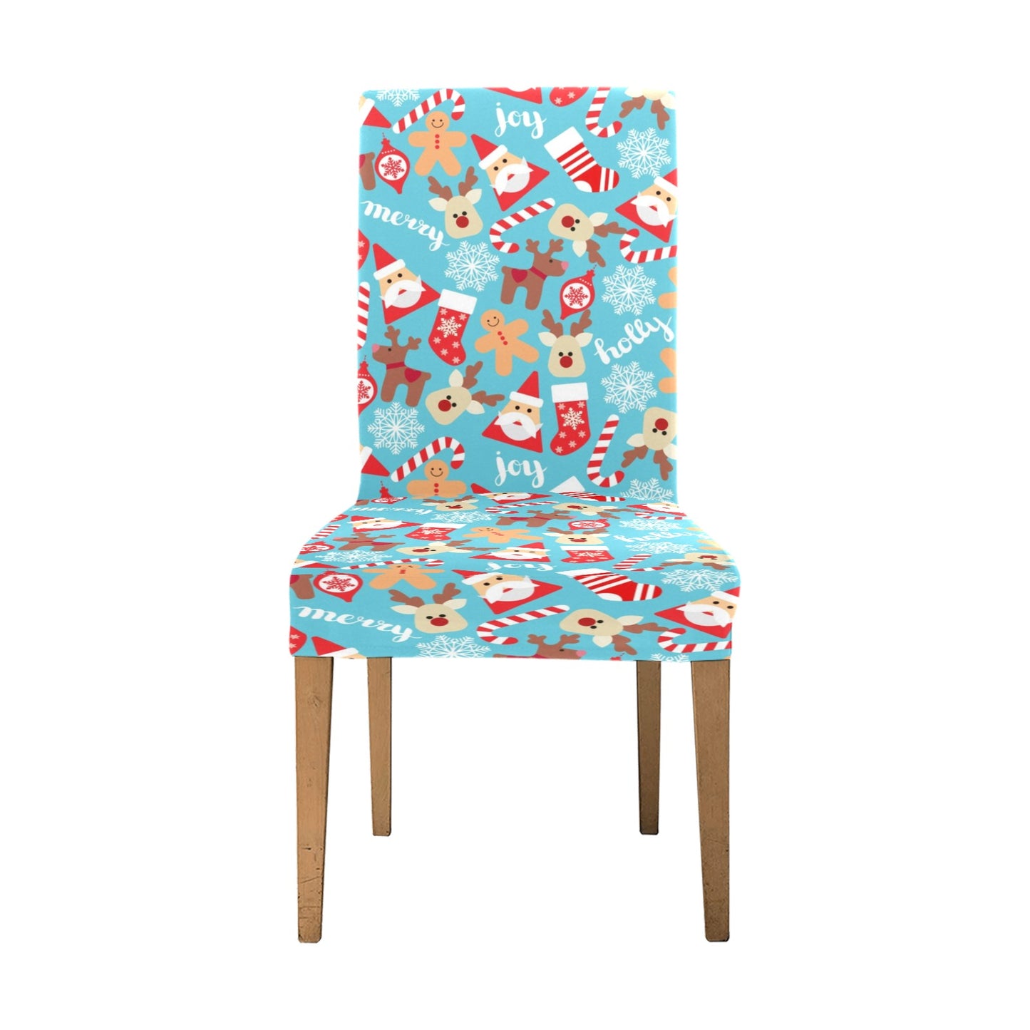Santa Christmas Themed Print Design LKS306 Dining Chair Slipcover