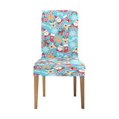Santa Christmas Themed Print Design LKS306 Dining Chair Slipcover