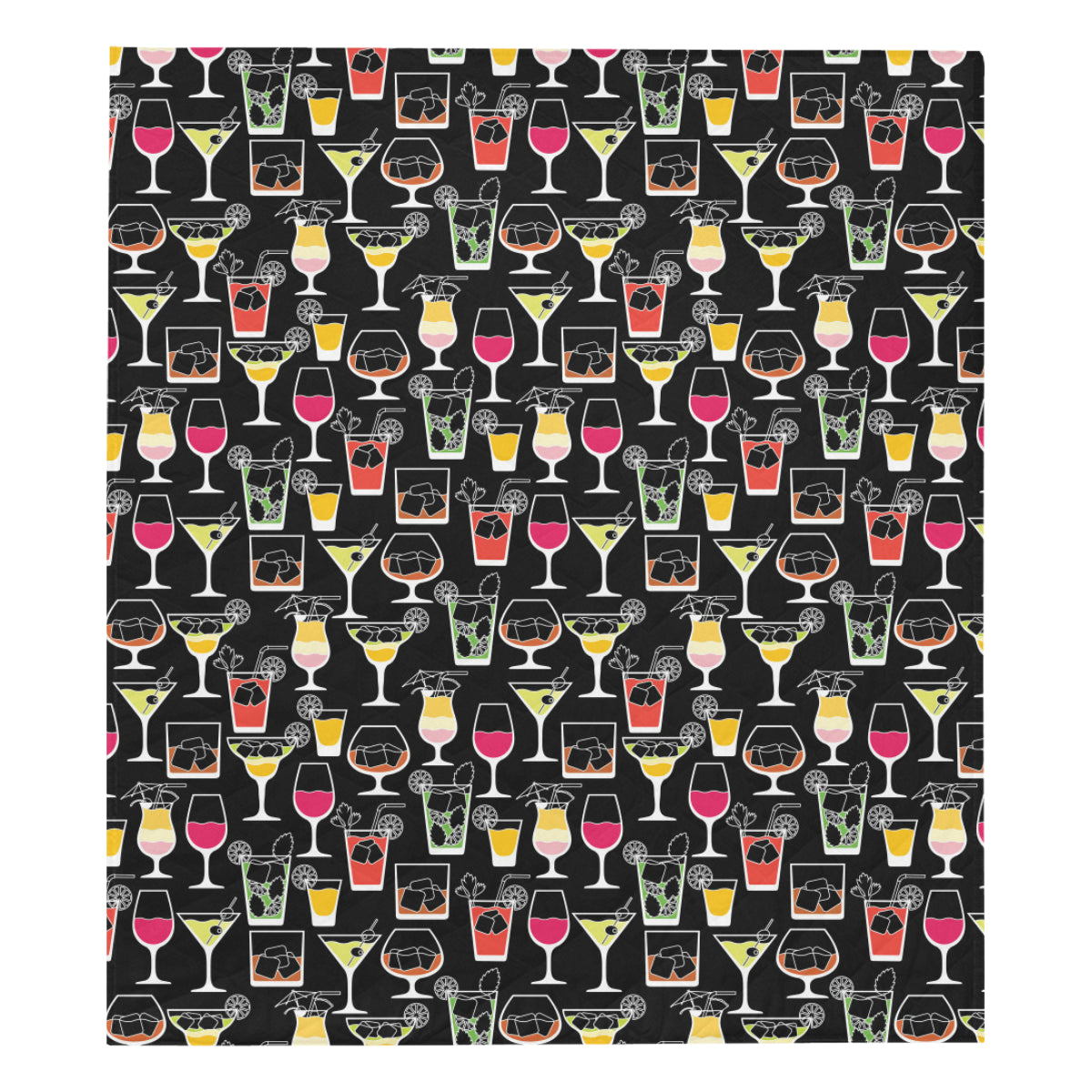 Cocktail Pattern Print Design 01 Premium Quilt