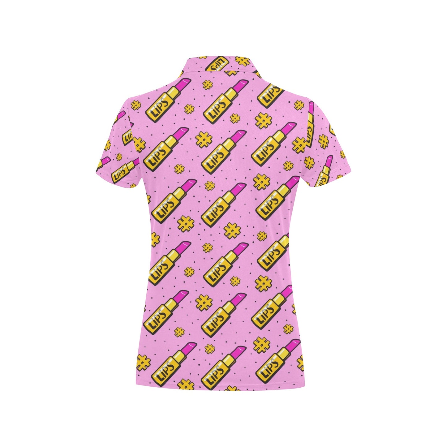 Lipstick Pattern Print Design LT03 Women's Polo Shirt