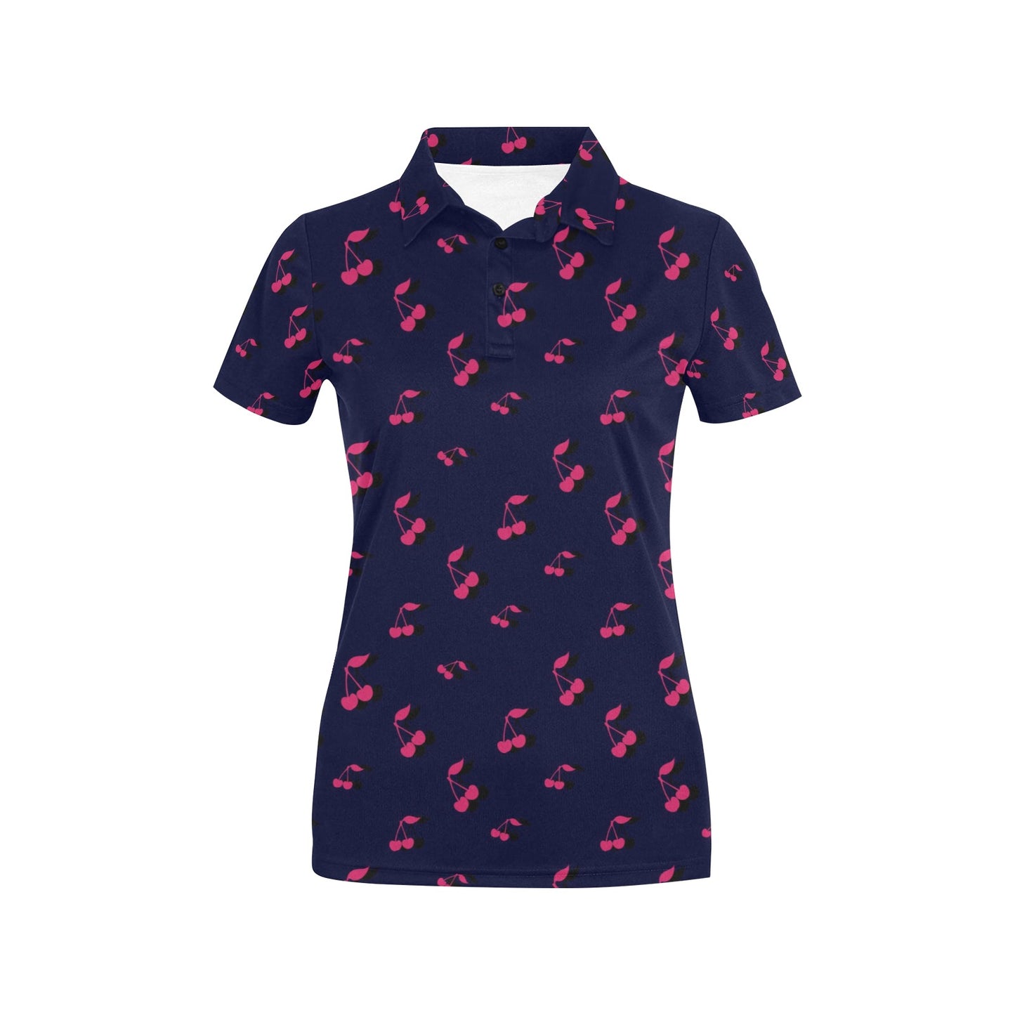 Cherry Pattern Print Design 02 Women's Polo Shirt
