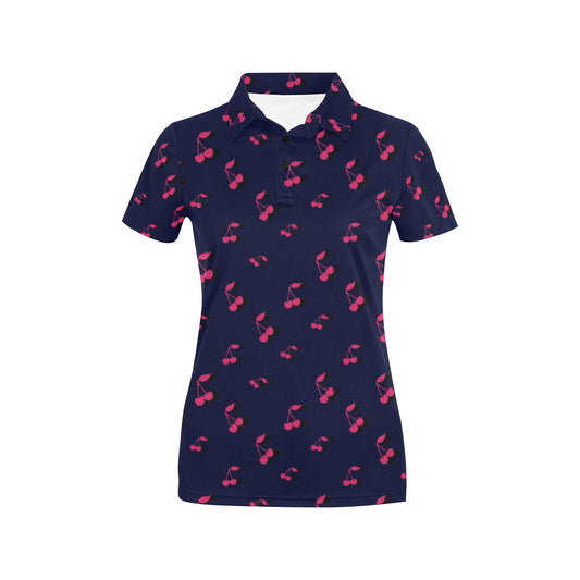 Cherry Pattern Print Design 02 Women's Polo Shirt