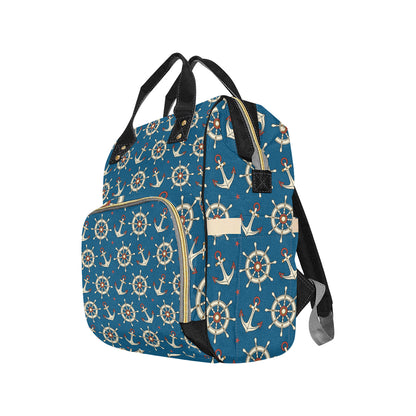 Anchor Pattern Print Design 02 Diaper Bag Backpack