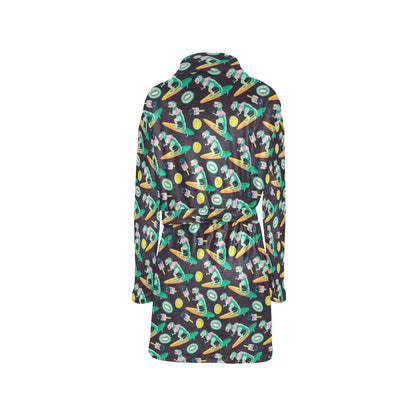Surfboard T Rex Print Design LKS301 Women's Fleece Robe