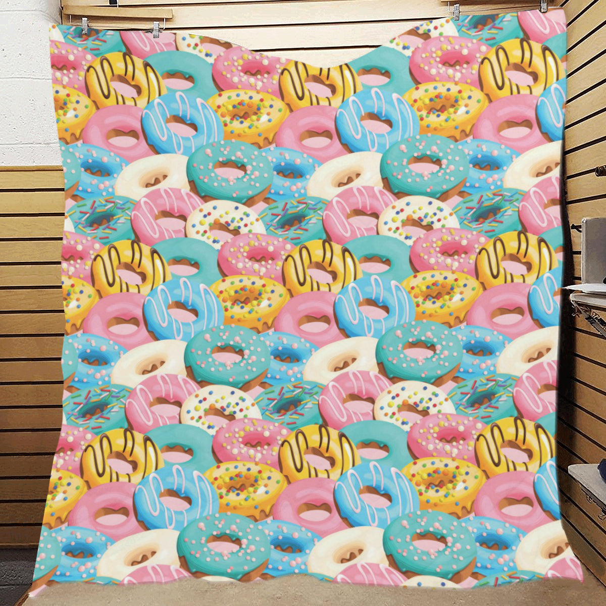 Donut Pattern Print Design DN01 Premium Quilt