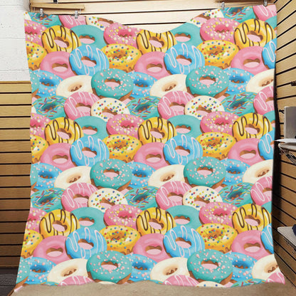 Donut Pattern Print Design DN01 Premium Quilt