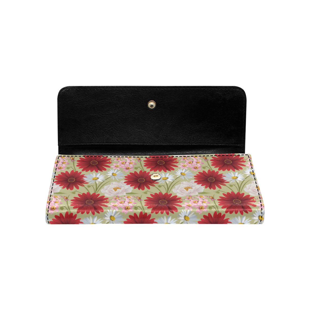 Gerberas Pattern Print Design GB07 Women's Trifold Wallet