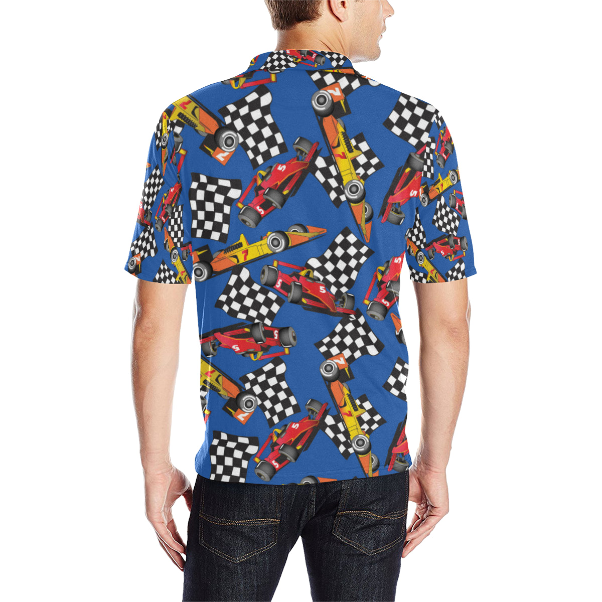 Racing Pattern Print Design A01 Men Polo Shirt